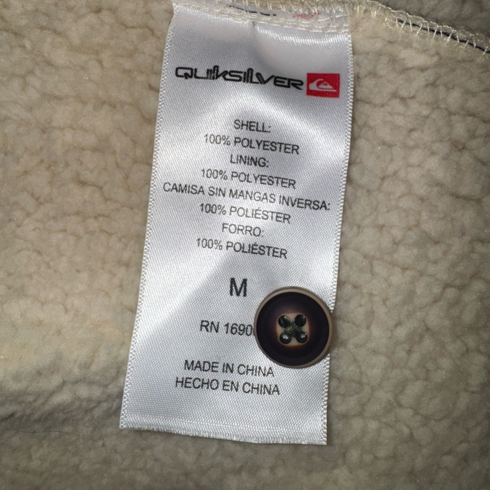 Quicksilver fleece shirt/shaker BRAND NEW WITH TAGS - Picture 4 of 5